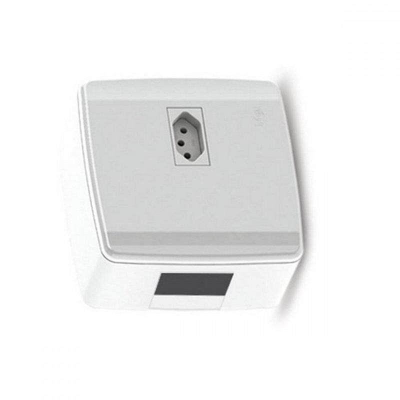 Caixa 4X4 Sobrepor Ilumi Para 1 Disjuntor Com Tomada 2P+T. 20A